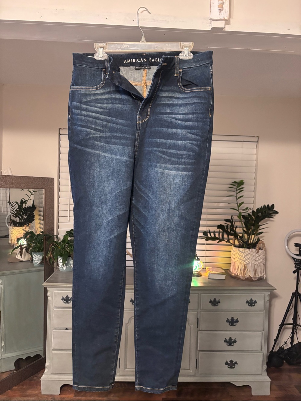 American Eagle Outfitters Women's Dark Blue Skinny Jeans